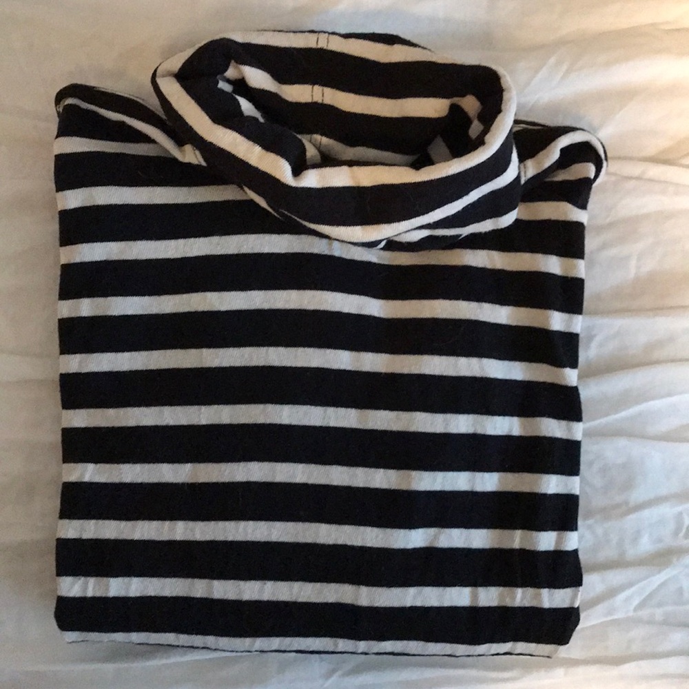 J. Crew - classic stripe turtle neck!